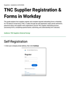 FIrst page of Supplier Registration & Forms in Workday