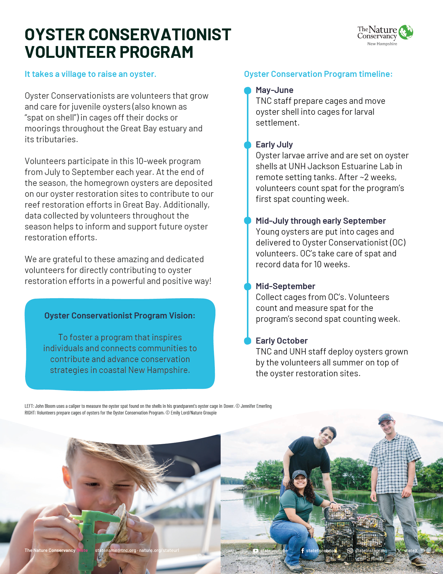 Oyster Conservationist fact sheet.