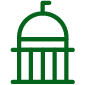 Green icon of a government building