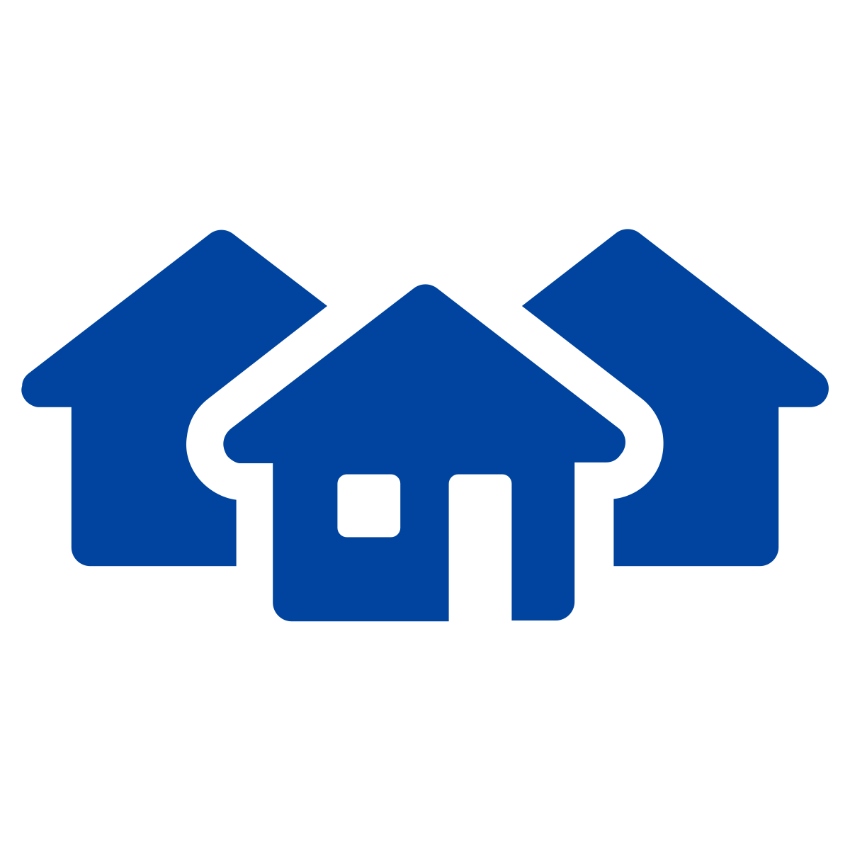 Blue icon of houses.
