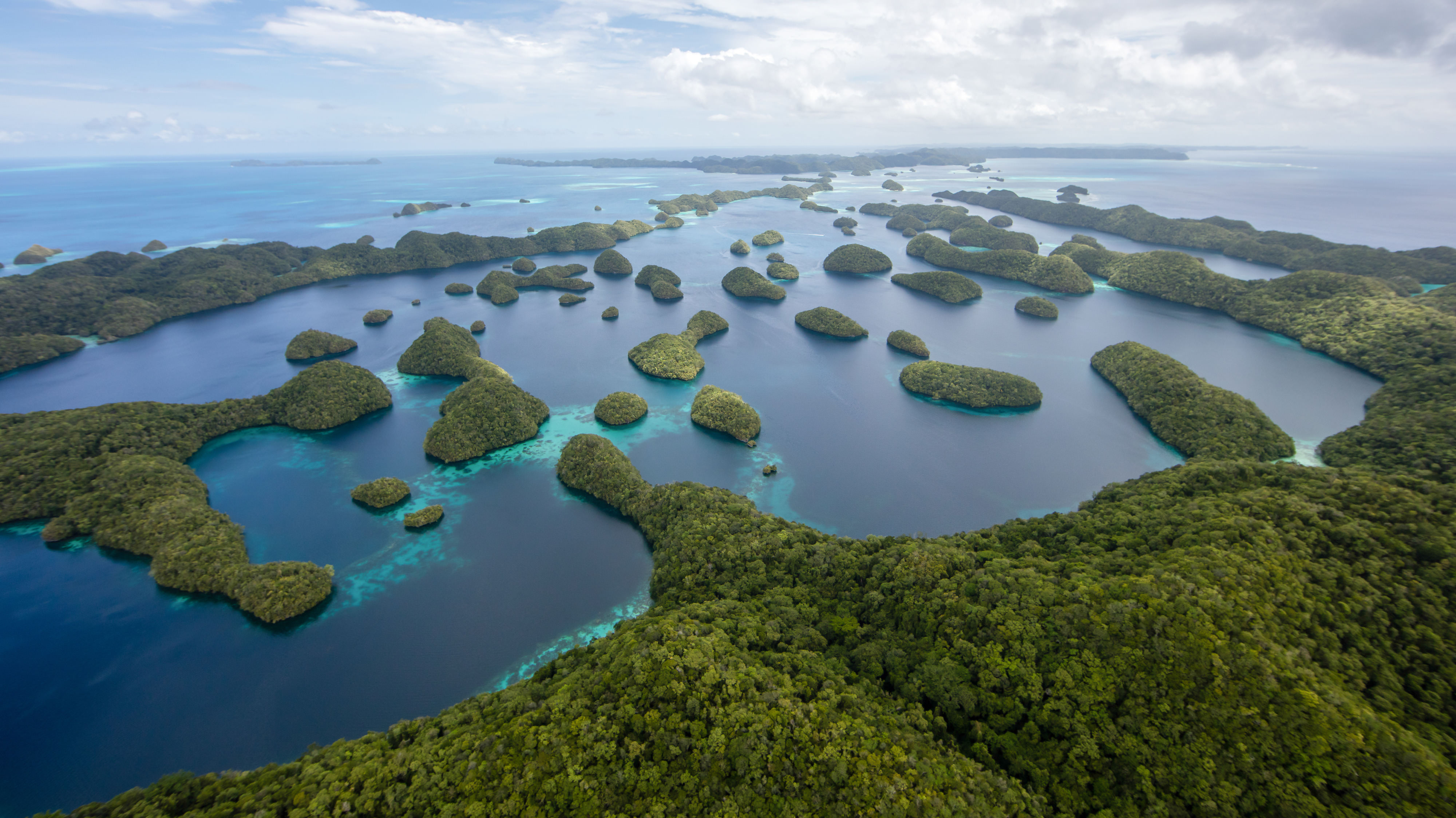 Aerial view of Palau rock islands.