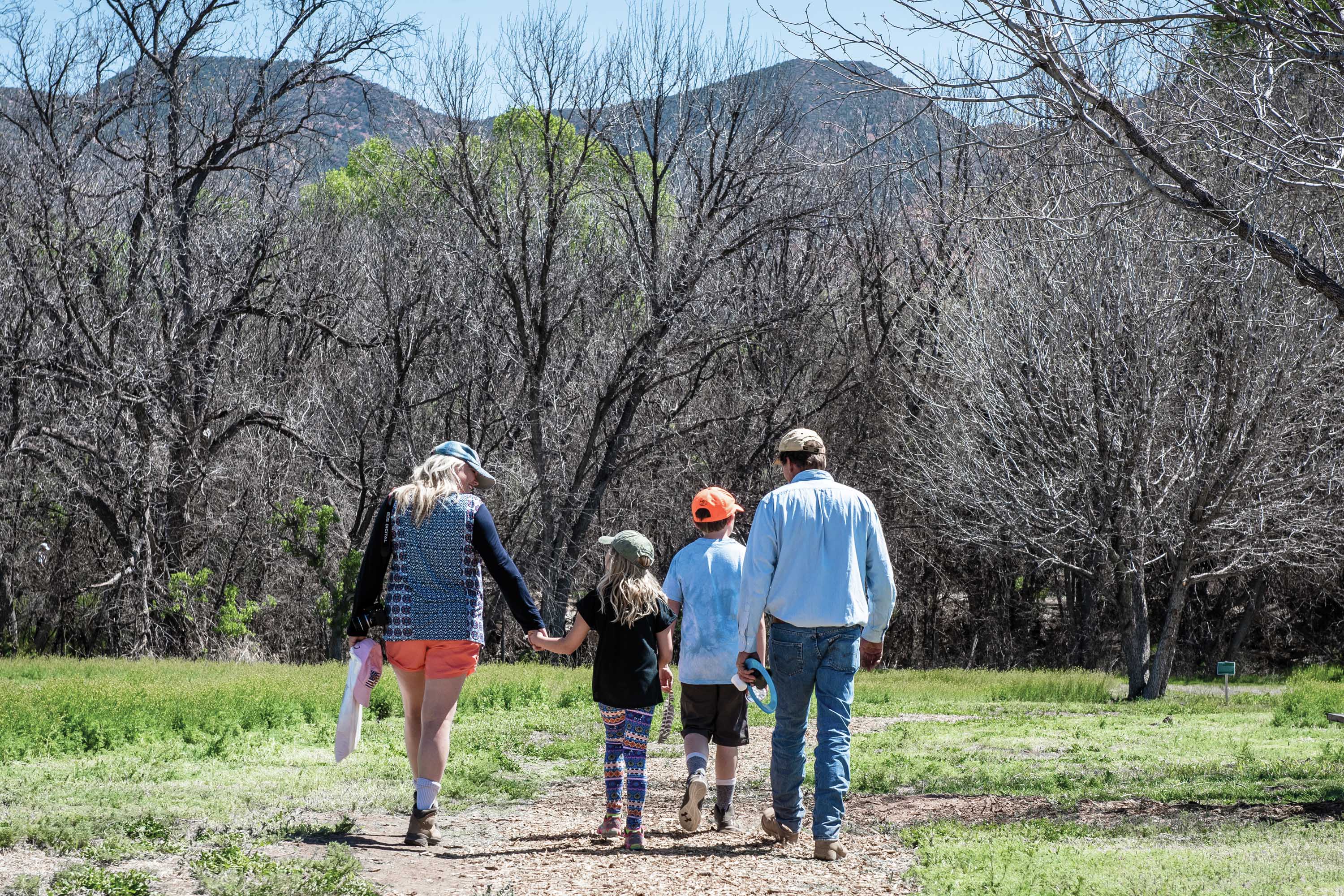 Family hikers