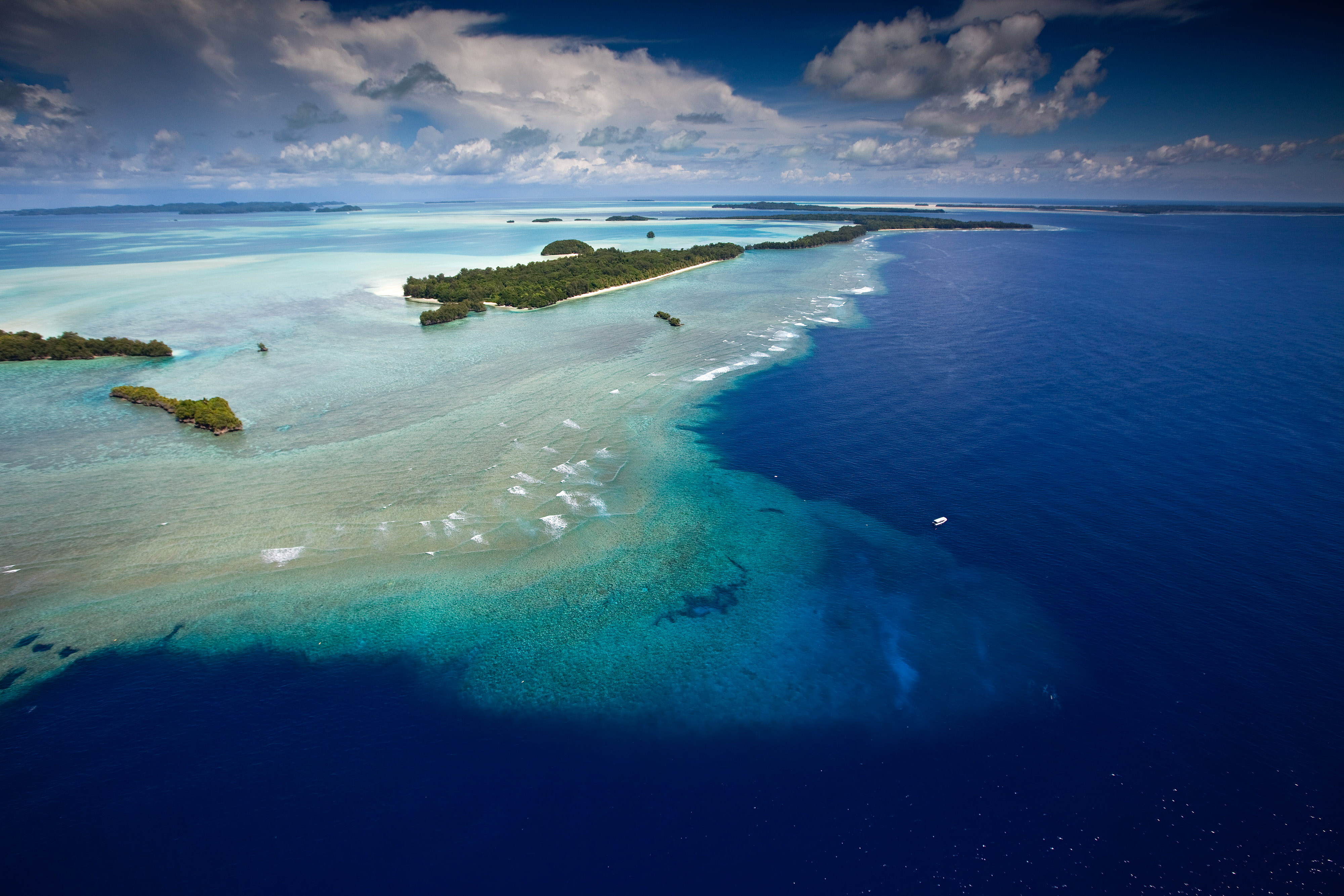 Aerial view of Palau islands.