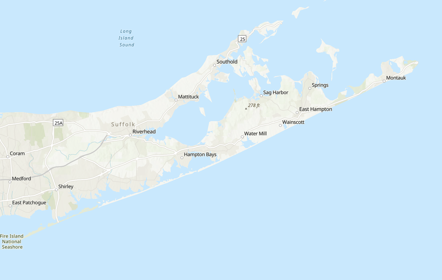 Map of Long Island