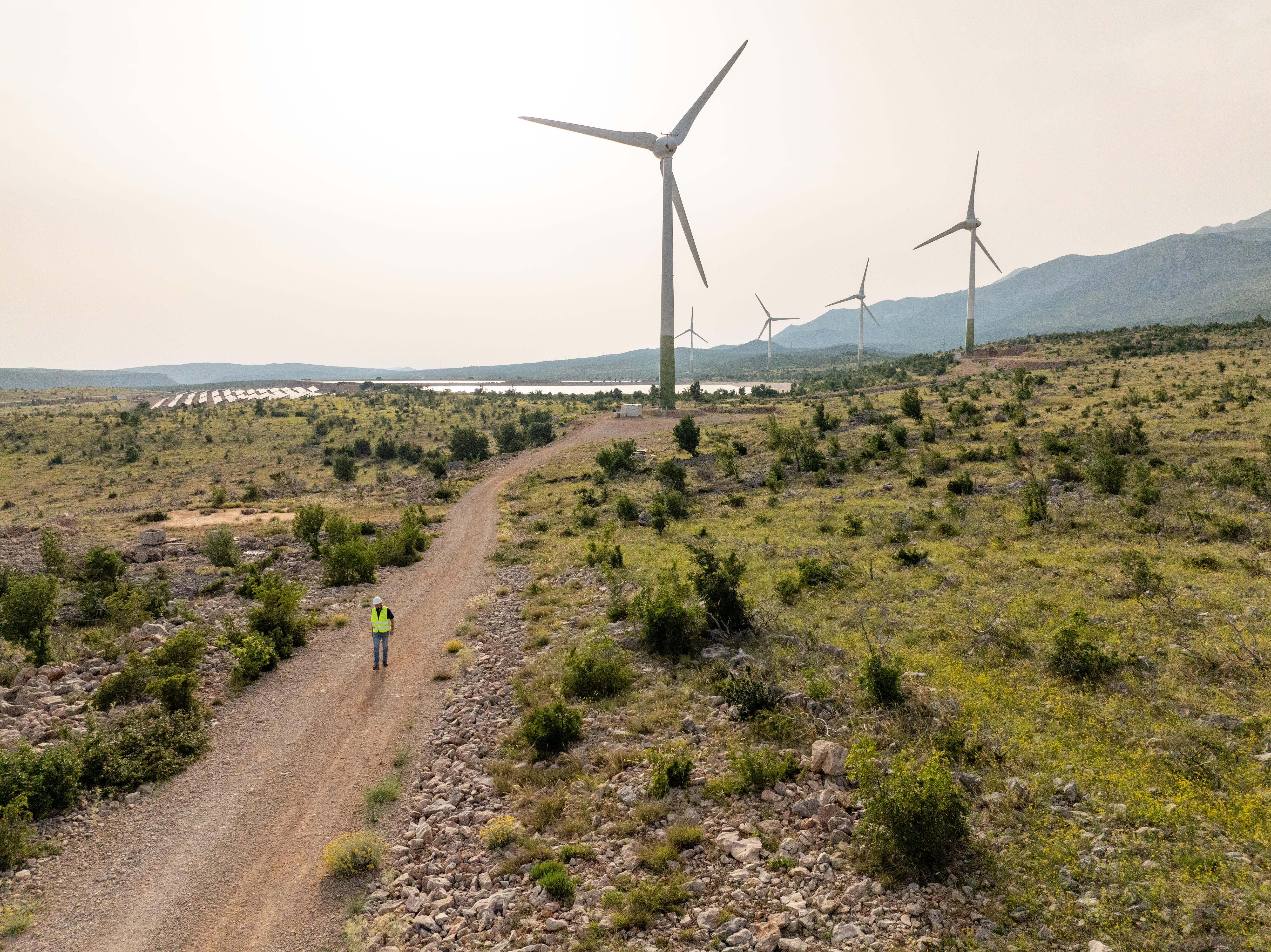 Jasenice Wind Power Plant and its surroundings.