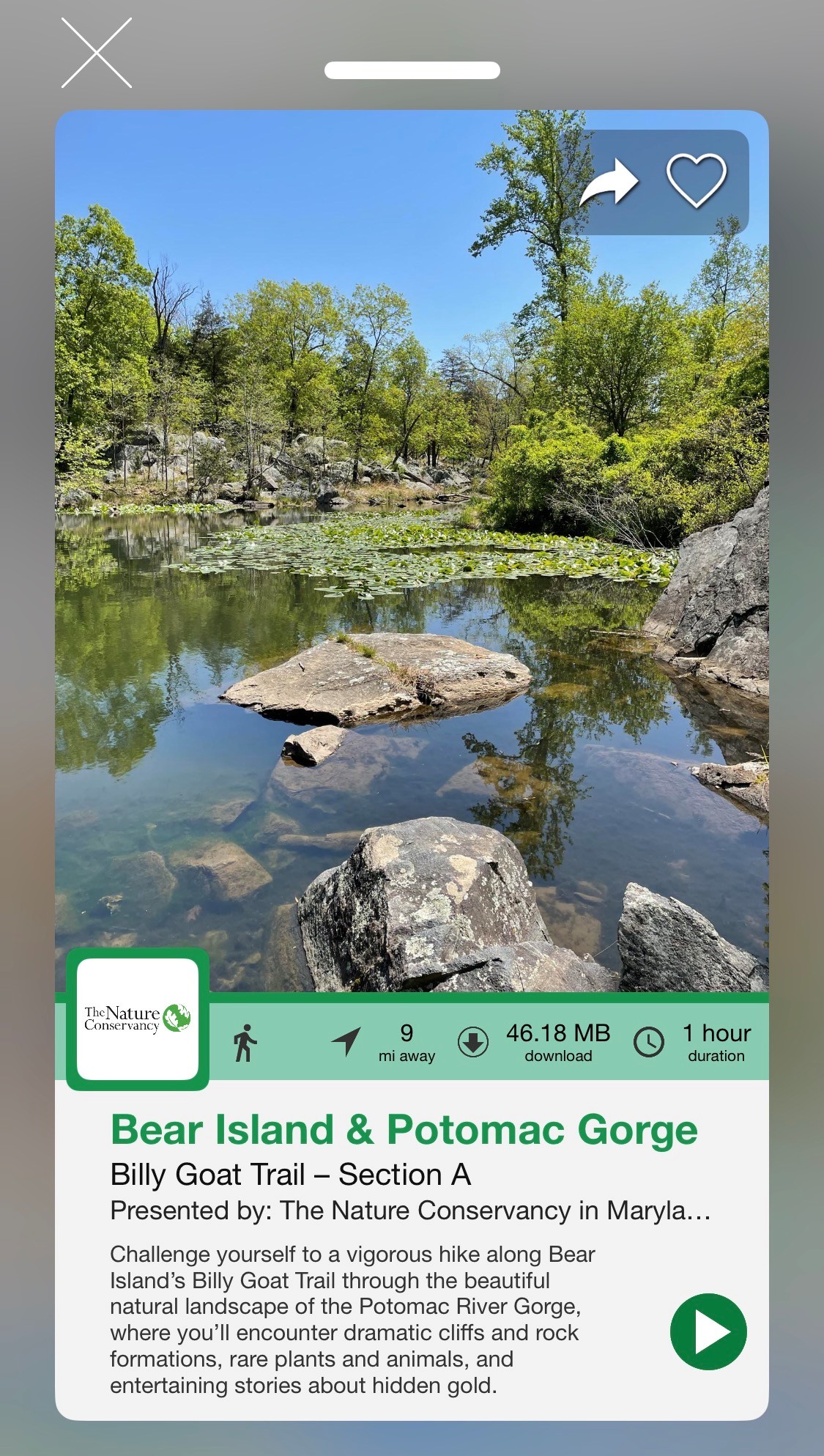 Screenshot of the TravelStorys app