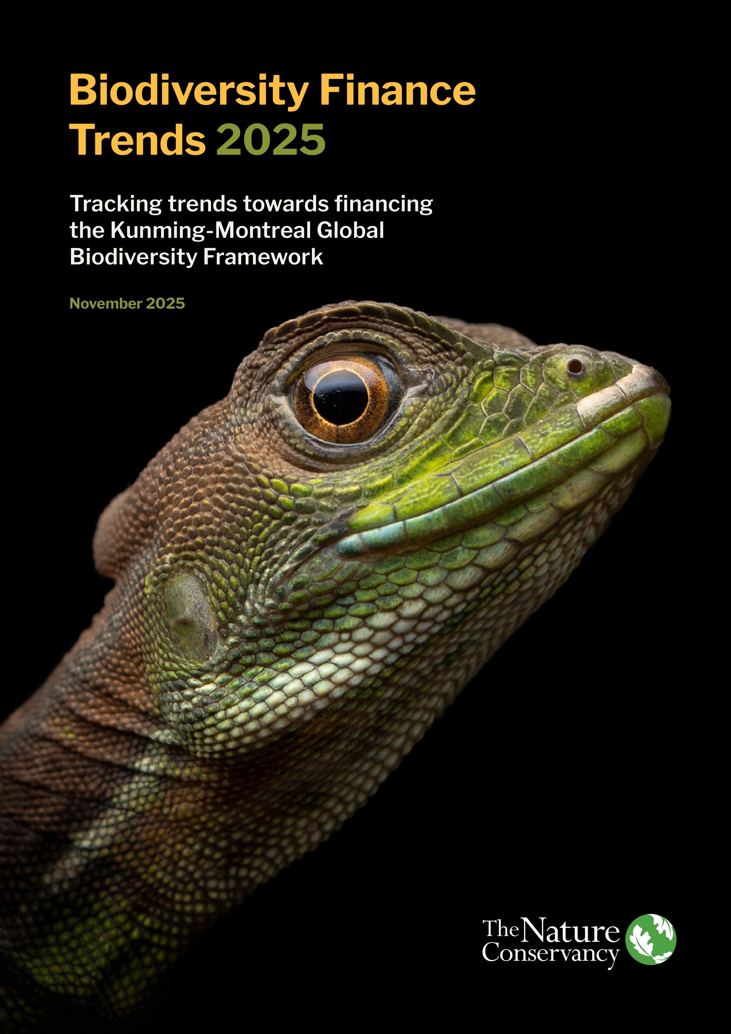 Cover page for Biodiversity Finance Trends 2025.