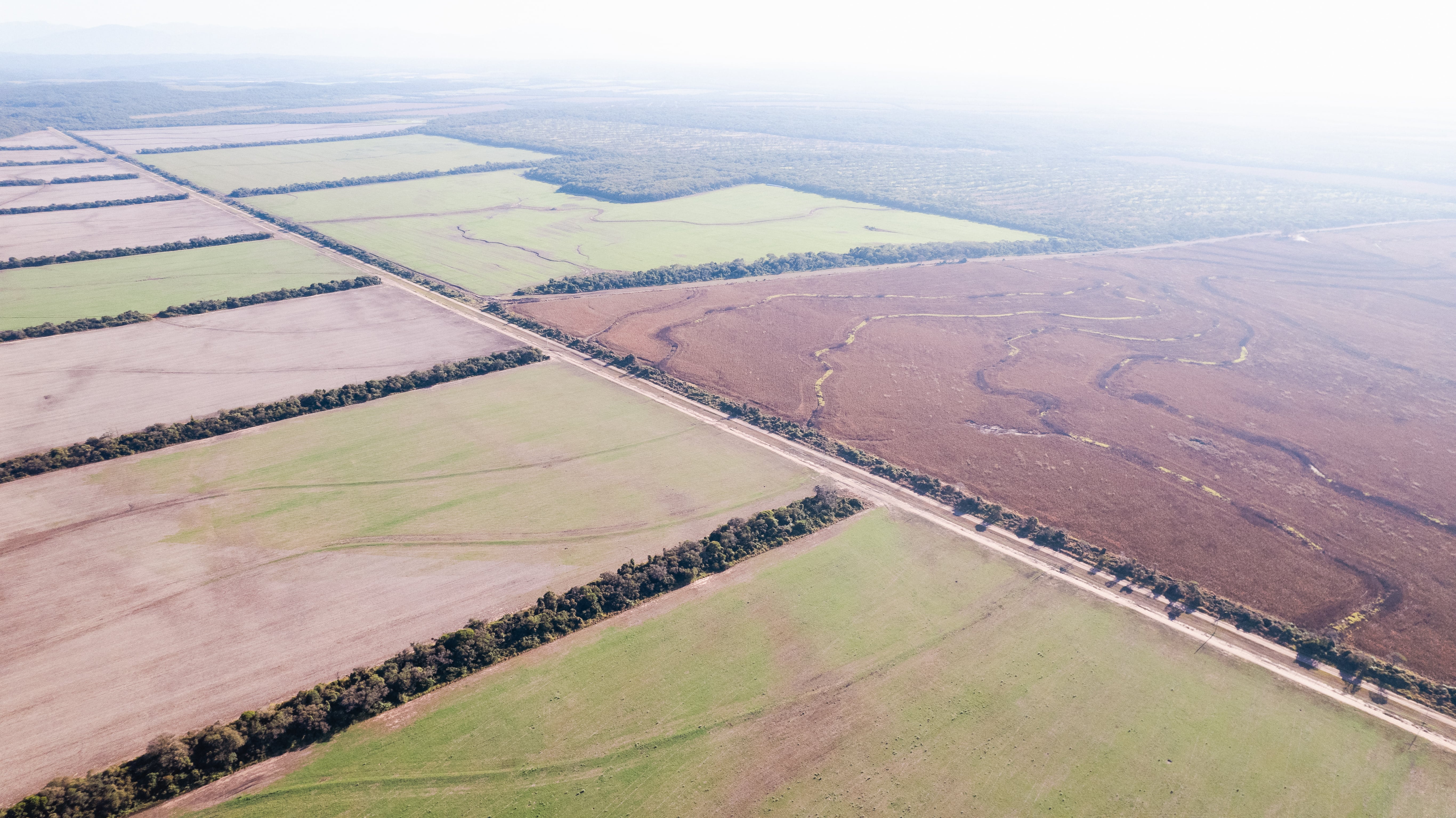 Vista aérea de zonas productivas de Gran Chaco.