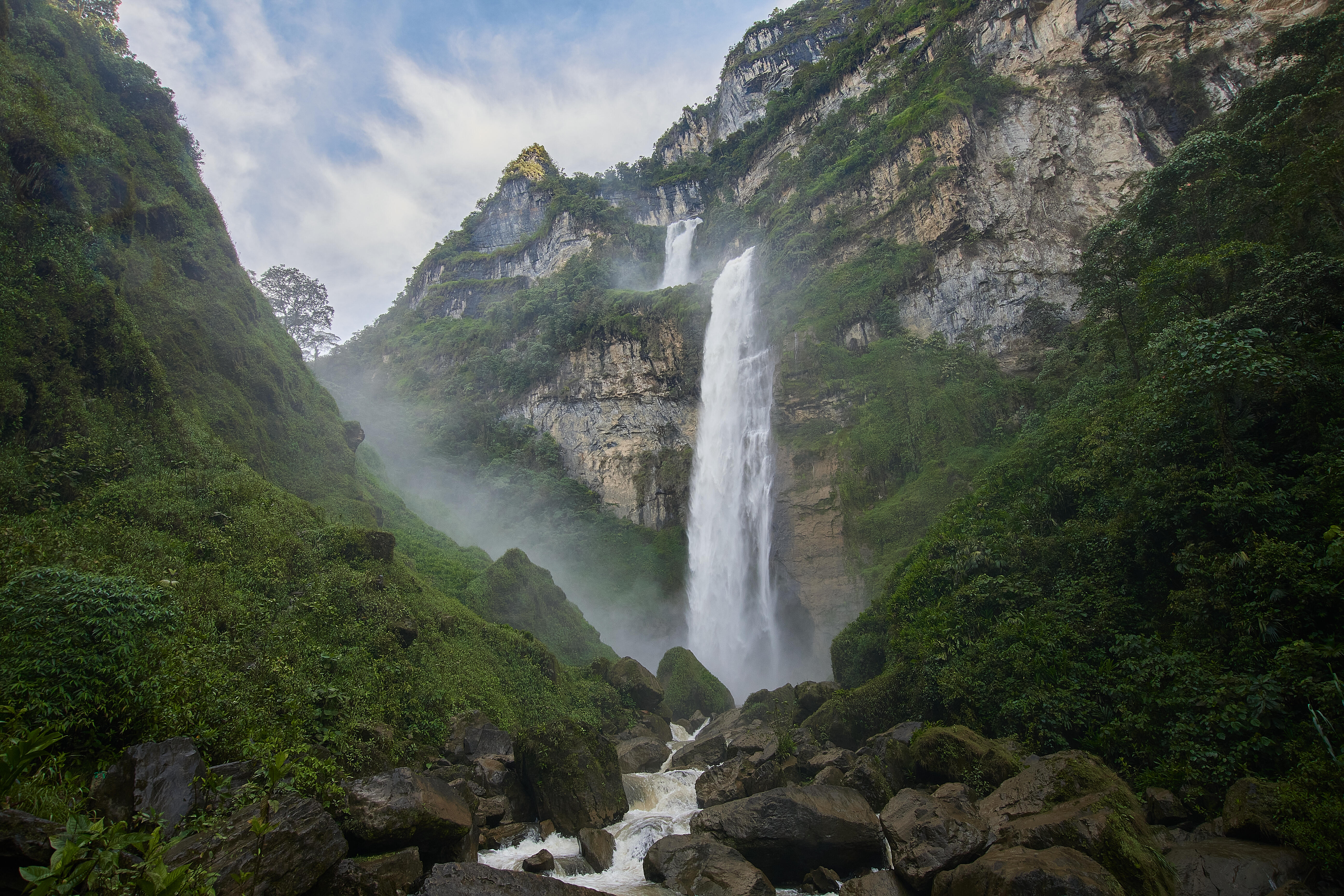 Waterfall in Santander, Colombia forest.