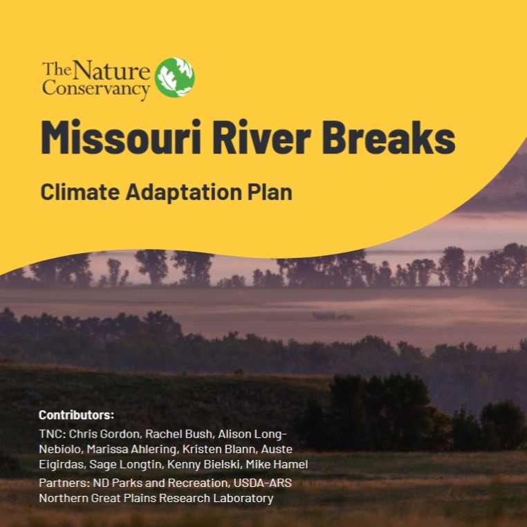 Missouri River Breaks climate adaptation plan cover page.