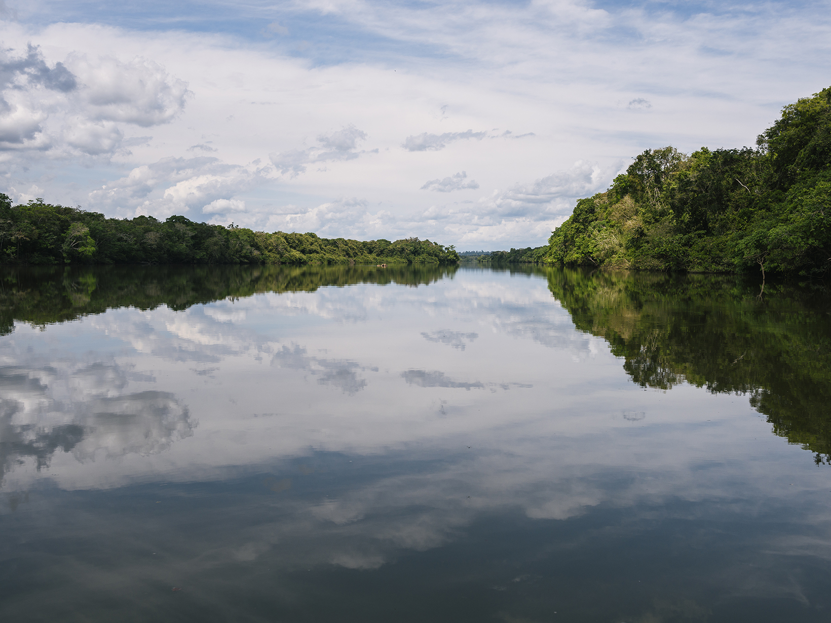 Open water view of Rio Xingu in Brazilian Amazon.