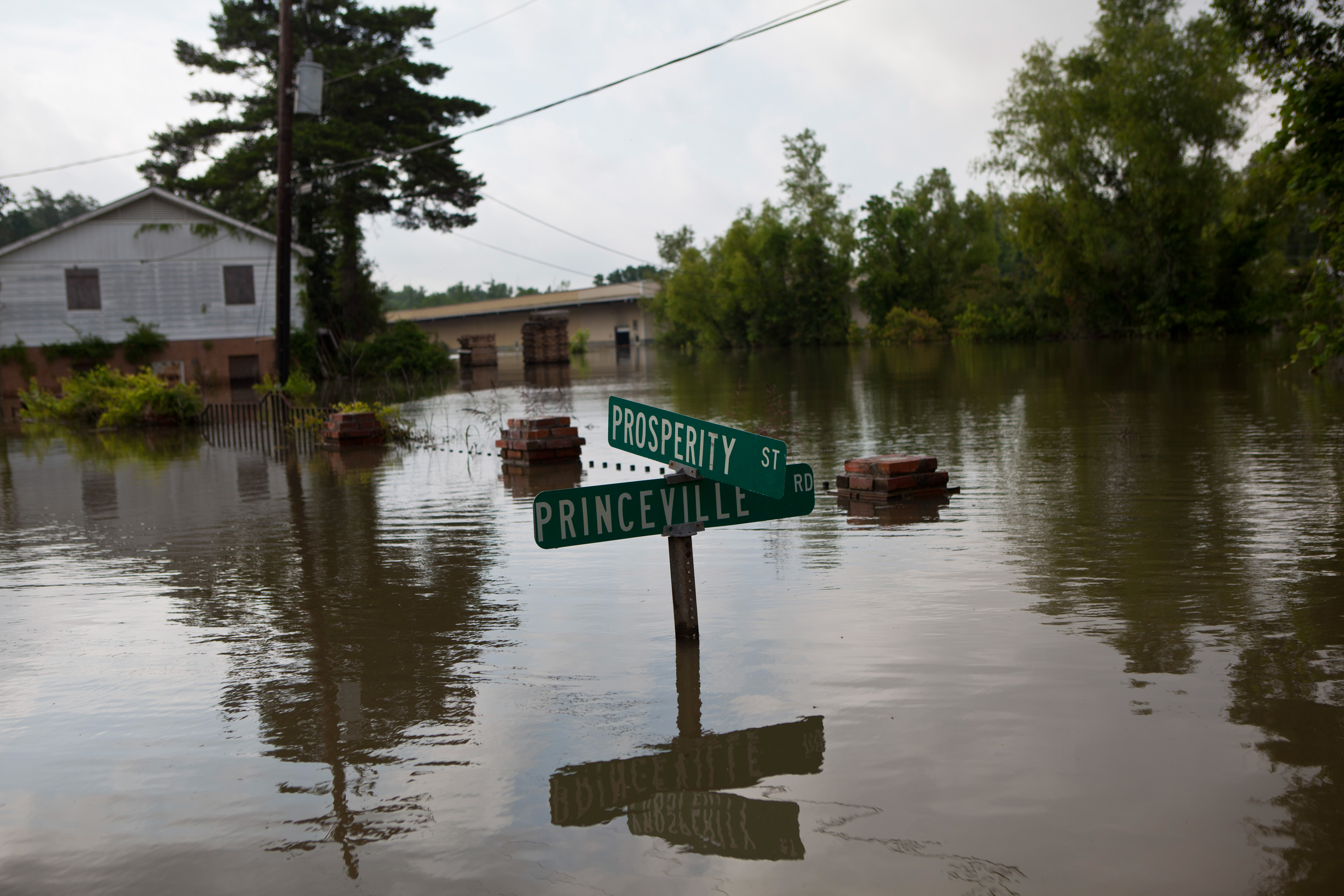 Photo of flooding on a city street.